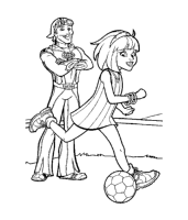 A coloring page of lazy town